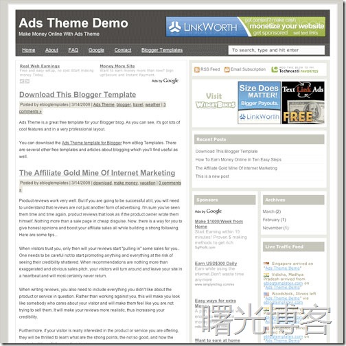 ads theme, blogger, blogger模板, blogger杂志样式
