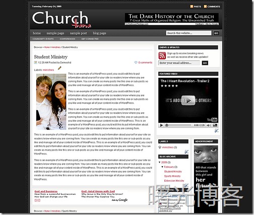 revolution church v1, blogger, blogger模板, blogger杂志样式